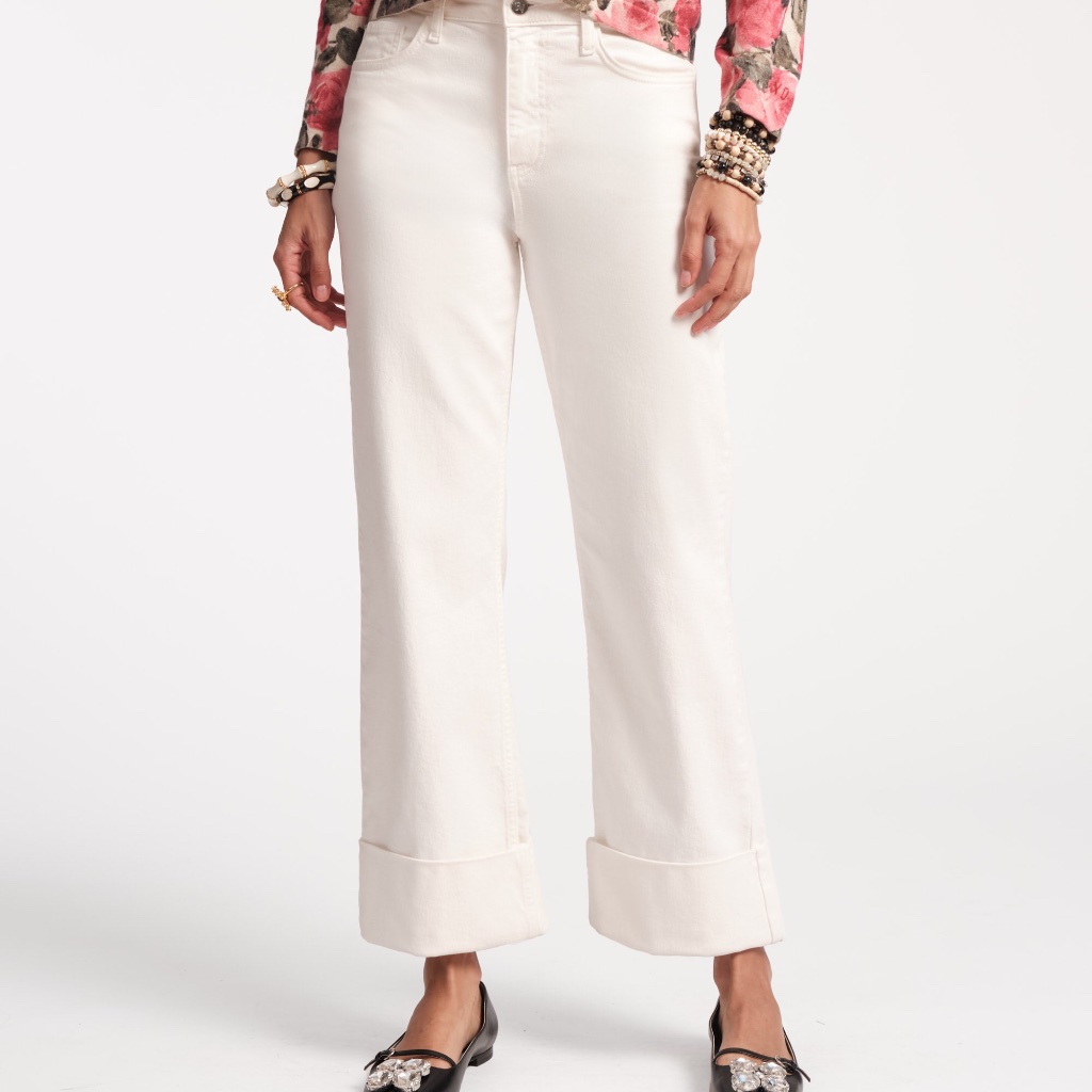 Smarty Cuffed Jeans  White